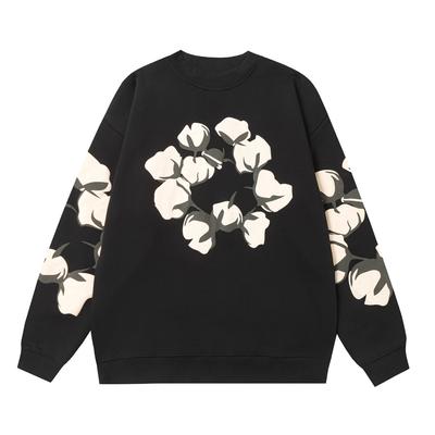 DRIPX Loose Fit Long Sleeve Round Neck Cotton Hoodie Street Comfortable Breathable Sweatirt