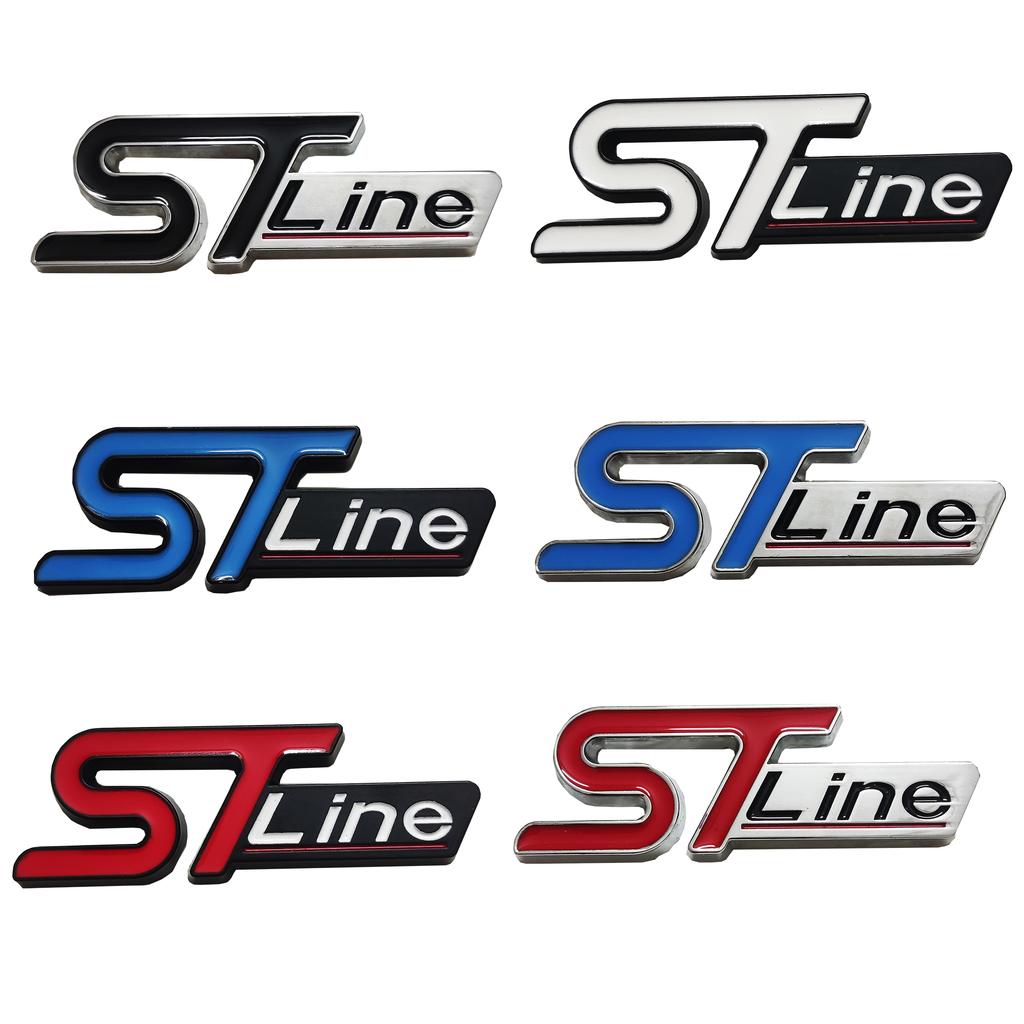 ST-Line Metall-Autoaufkleber für den mittleren Kühlergrill, Heck- und Kotflügel-Emblem-Aufkleber, anwendbar für Focus, Mondeo, Edge und Explorer