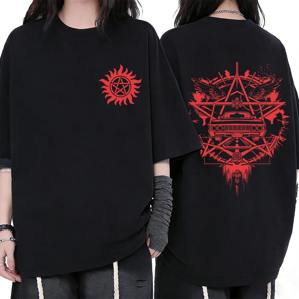 

Supernatural Graphic T-shirt Summer Men Women Fashion Casual Soft Cotton Short Sleeve Unisex Cosplay Oversized Crewneck Tshir... 5XL різнокольоровий