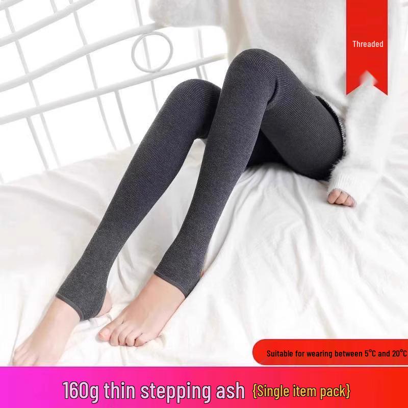 

Plus Size Vertical Stripe High Waist Footed Tights for Women - Spring/Autumn 2025 Slimming Warm Base Layer One size fits 80-110 kg
