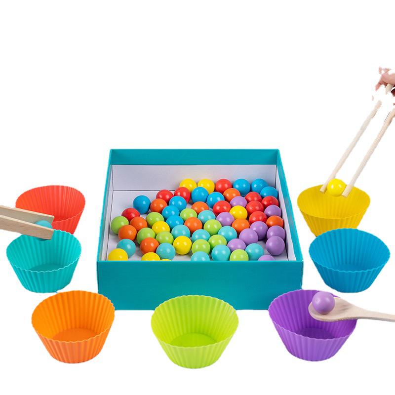 Montessori Educational Number Clip Beads - Early Math Color Matching Puzzle for Kids
