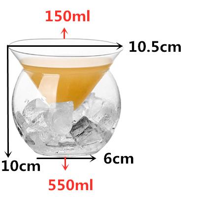 150ml Elegant Sophisticated Wholesale Ball Base Martini Chiller Cocktail Glasses Set Caviar Server Bowl Cool Cup Barware