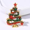 1Pcs Boots Cane Snowman Bell Christmas Tree Wreath Santa Claus Pin Accessories Christmas Sparkling  Brooch Holiday Gift