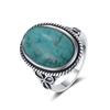 S925 Sterling Silver Retro Natural Labradorite Flower Rings Jewelry Silver Large Tiger Eye Engagement Wedding Gift for Women