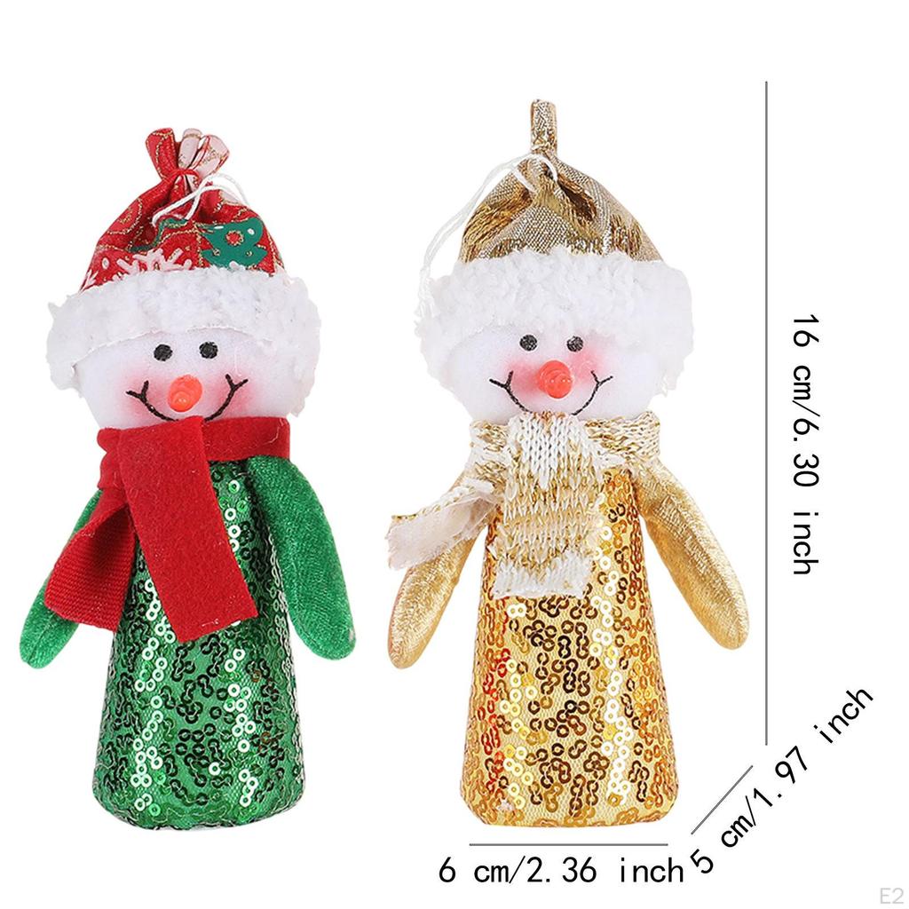 2Pcs Christmas Snowman Dolls Light Up Ideal Gift Decorations for Window Bedroom Xmas