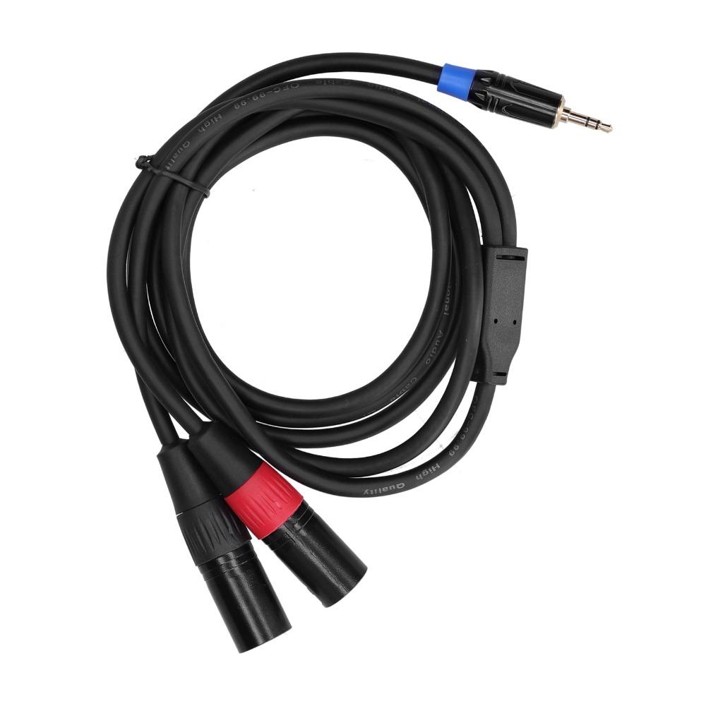 Gold Plating Audio Converter Cable 3.5mm Stereo Male Male To Dual XLR Connector  Audio Equipment