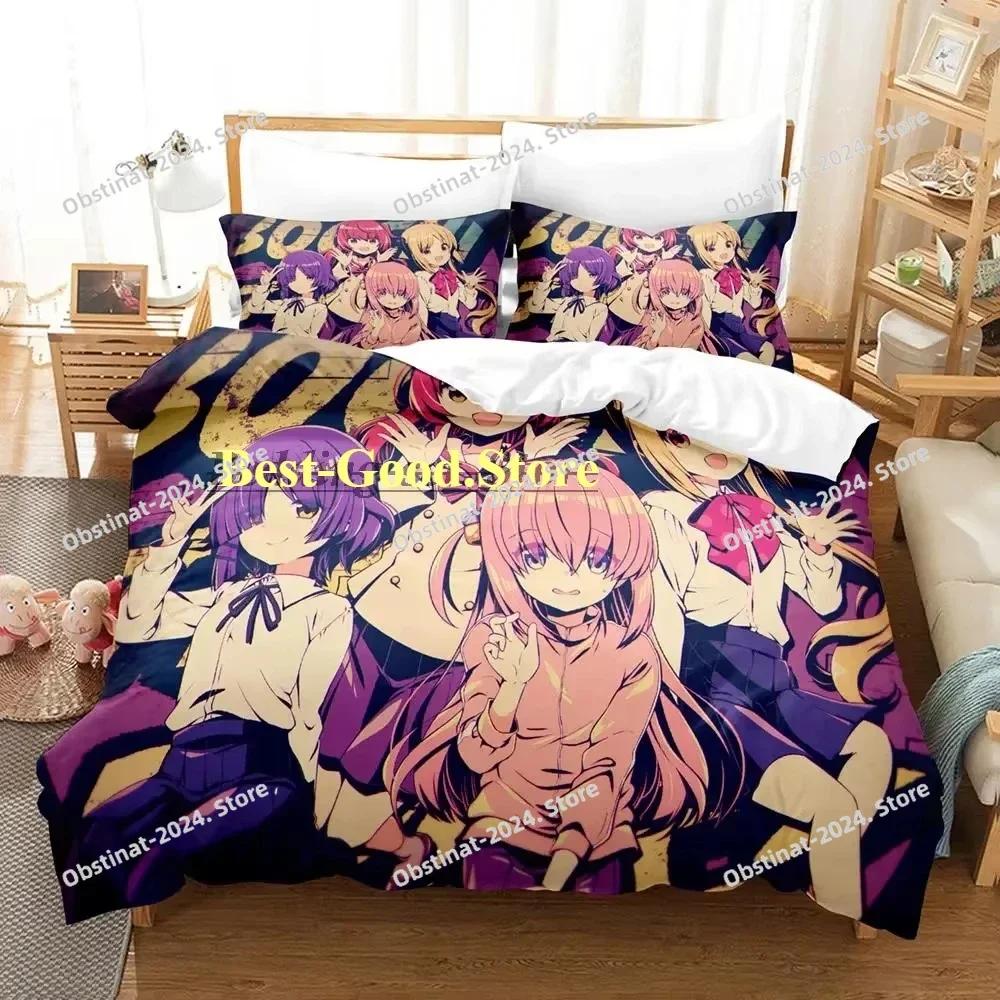 New BOCCHI THE ROCK Bedding Set Single Twin Printed Bed Set With Pillowcase Duvet Cover Soft Single Double Queen Super King Size
