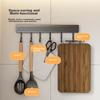 Kitchen Storage Rack, No Drilling Required, Space Aluminum Movable Hooks, Knife Holder, Pot Lid Rack, Household Storage Rod with Hooks, 40cm