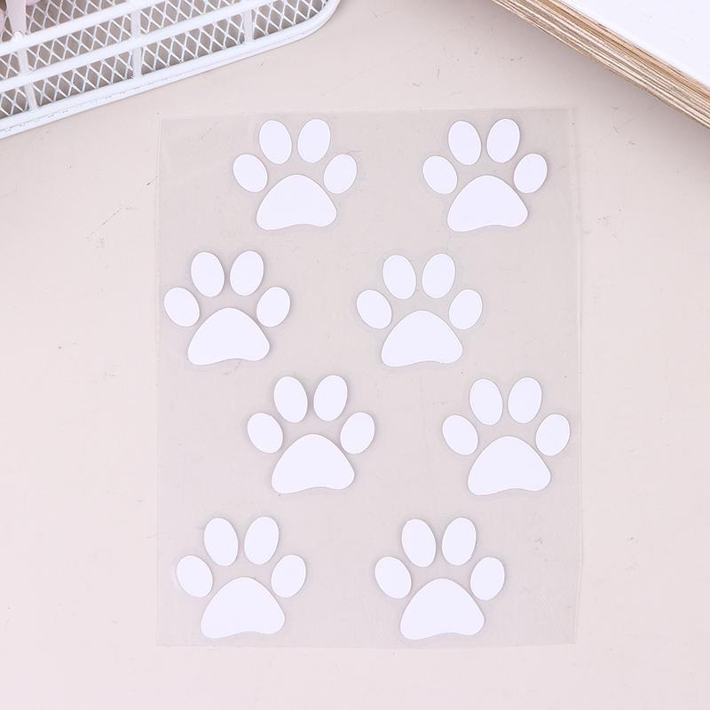 DIY Attractive Cat Paw Reflective Stick-ons for Bicycles, E-Bikes, MTB, Moto Helmets; Vinyl Adhesives for Bike Frames and Tubes