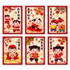 6pcs Oil Painting Style Chinese New Year Red Envelopes Traditional Red Pocket  Lunar New Year Gifts