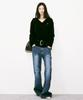 Nigaennikol Butterfly Patch V-Neck Knit_Black