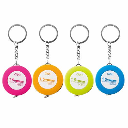 Tyou Spring Tape Measure Roll, Mini Flexible Measuring Tape, Retractable Automatic Measuring Tape with Keychain, 1 Piece