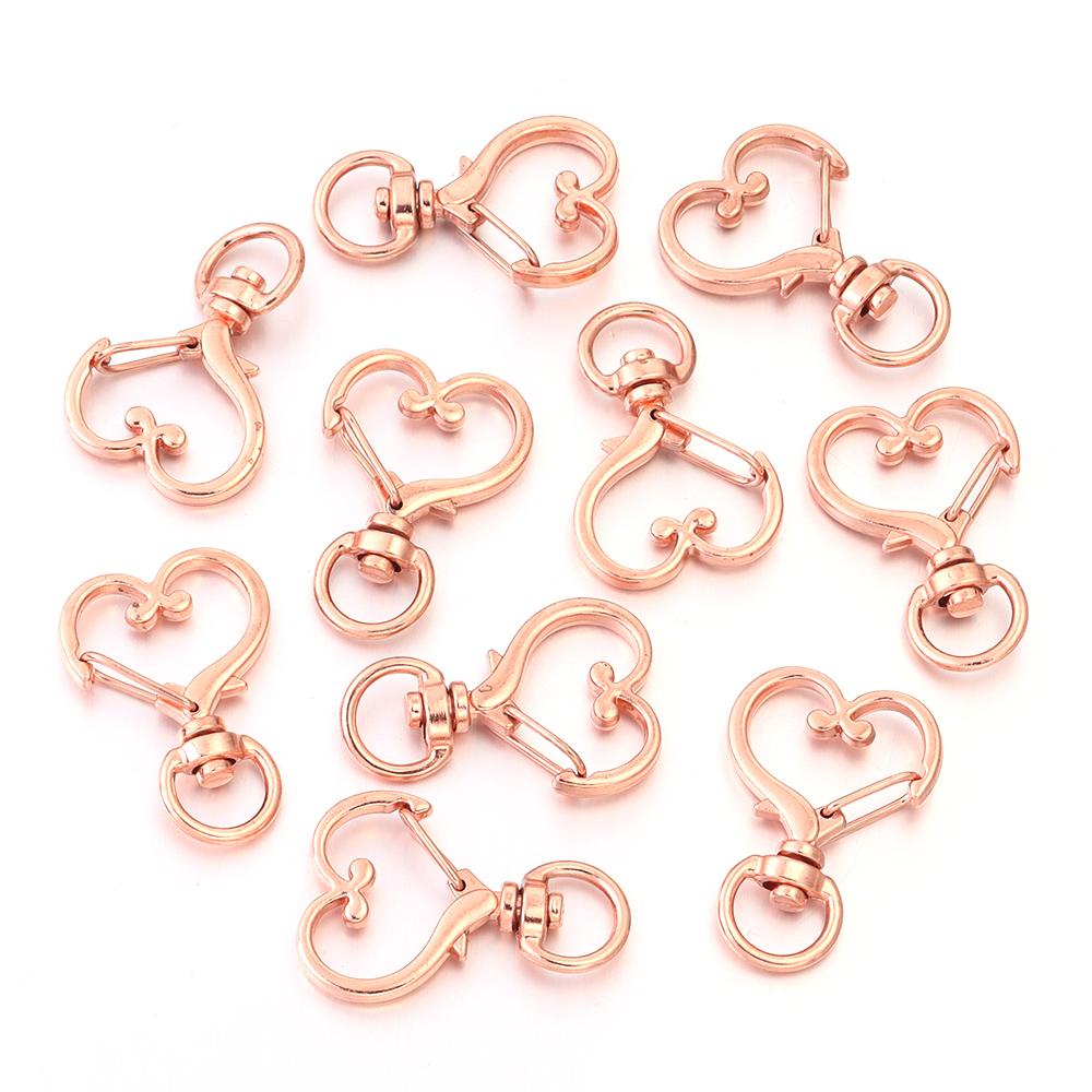 10Pcs/pack Lobster Clasps Hooks Star Blossom Heart Cat Moon Keychain Lobster for Charms Key Ring Clasp Jewelry Making Accessorie