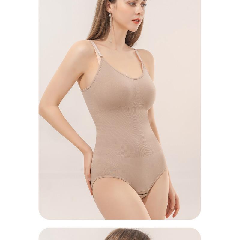 Plus Size Women Open Crotch Button Triangle Camisole Tummy Control Seamless Shapewear Bodysuit