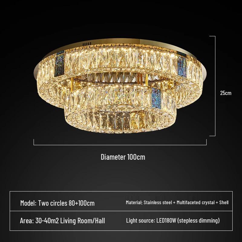 Luxury Modern Crystal Ceiling Light – Atmospheric Round Design for Living Room or Bedroom (2025 Edition)