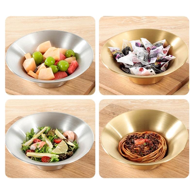 Stainless Steels Bowl Antiscalding Mixing Salad Bowl Noodles Pot Kitchen Serving Bowl for Restaurant Home Part Enduring