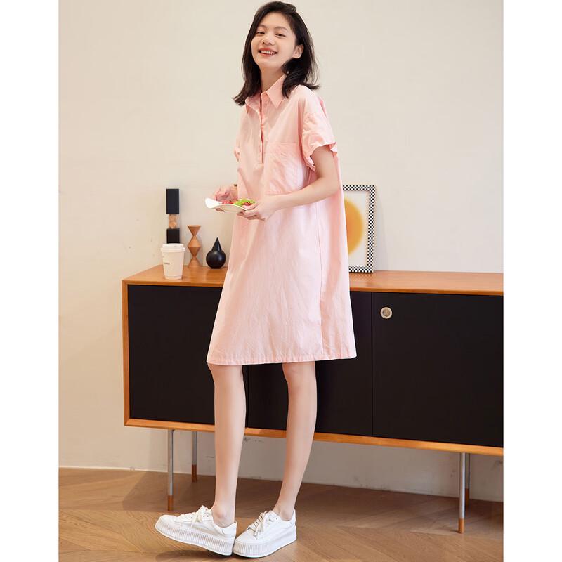 Demana Minimalist Short Sleeve Shirtdress S