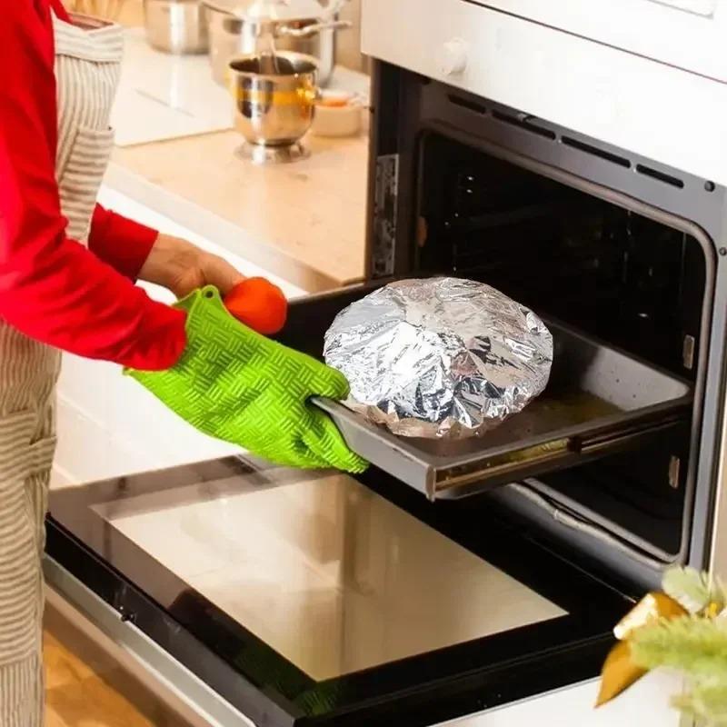 Aluminum Foil Insulation Food Covers Disposable Foil Film Fresh-Keeping Wrap Reusable Fruit Storage Lid for Kitchen Bowl Plate Insulation