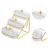 Fruit Basket Bowl Fruits Holder 3 Tier Versatile with Metal Stand Serving Tray for