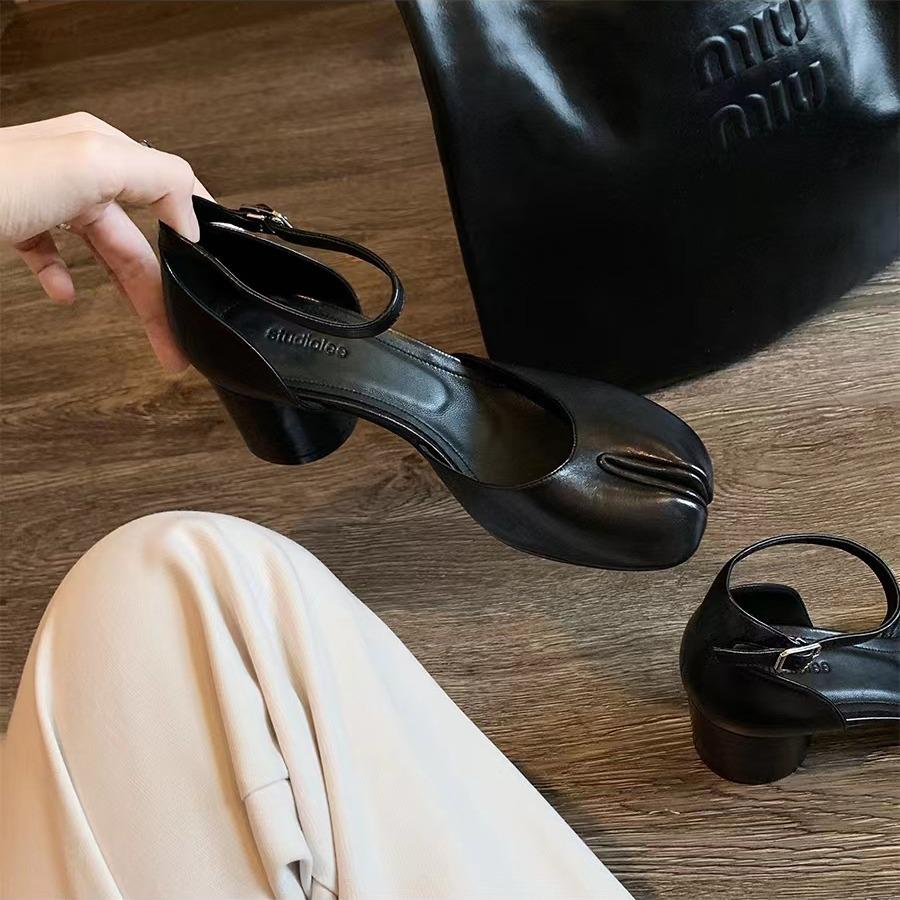 Summer Fashion Chunky Heel Split Toe Mary Jane Shoes for Women