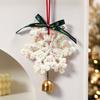 Hand-knitted Christmas Bell Pendant 16cm Crisp Sound Crochet Snowflake Pendant Ribbon Bow Creative Woven Xmas Tree Pendant