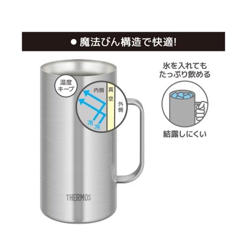 Thermos Vacuum Insulated Mug, 1L, Stainless Steel, Dishwasher Safe, Thermos Flask Design, Keeps Beer Hot or Cold, JDK-1001 S1