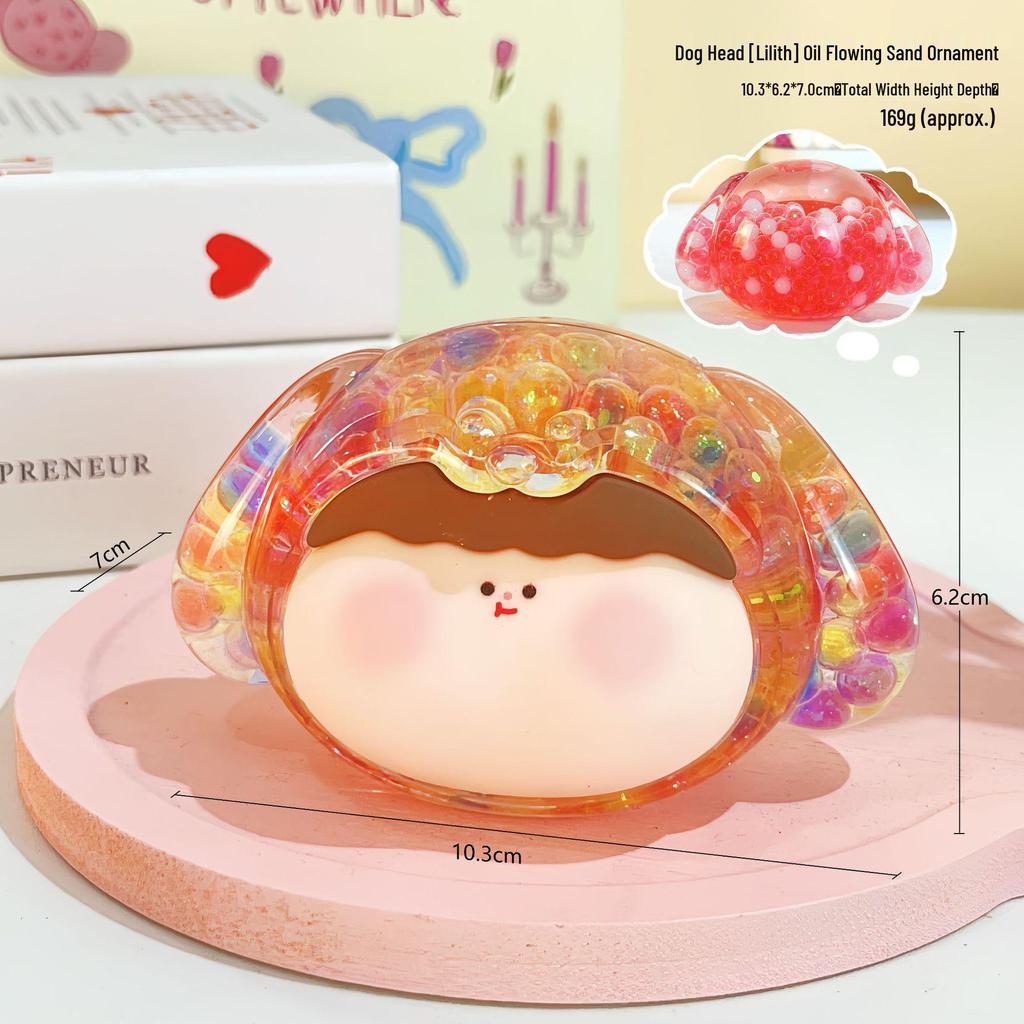 Douyin Style Lilith Dog Head Cartoon Glitter Ornaments Blind Box