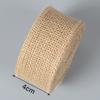 Jute Burlap Fållad Band DIY-väska Material Hampa Rep Flätad Linne Rulle Bröllopsfest Hantverk Dekorativ Gåva Sybehör