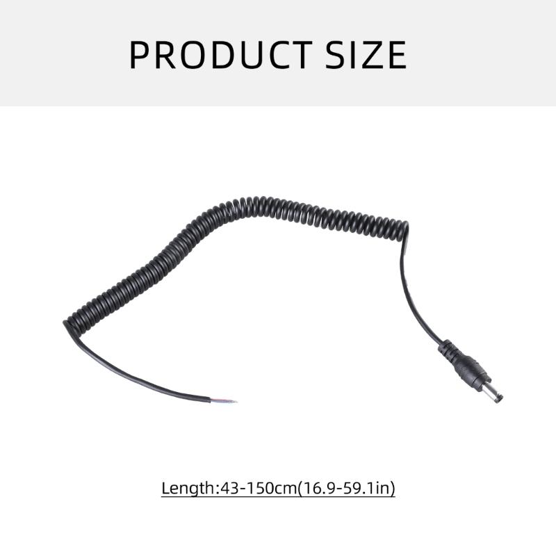 5,5x2,5mm Spiralkabel für DIY-Projekte Kompatibel mit 5,5x2,1mm Unterstützt bis zu 60W für Router und Kameras