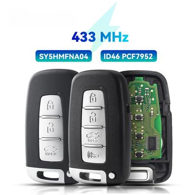 Para Hyundai Sonata 2011, 2012, 2013 y 2014, Kia Sportage Sorento, control remoto inteligente de entrada sin llave de 3 y 4 botones, llave de coche 4B Fob 433 MHz SY5HMFNA04