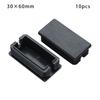 10pcs Dust-Proof Square Black Cushion Furniture Rectangular Pipe Plug Plug Plastic Foot Cover