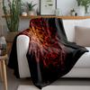 Dark Evil Eye Turkish Microfiber Blanket - Nazar Evil Eye Protection Decorative Throw Blanket for Home Bedroom Living Room