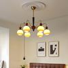 French Retro Minimalist Chandelier: Modern Cream Style for Living Room, Bedroom, or Study