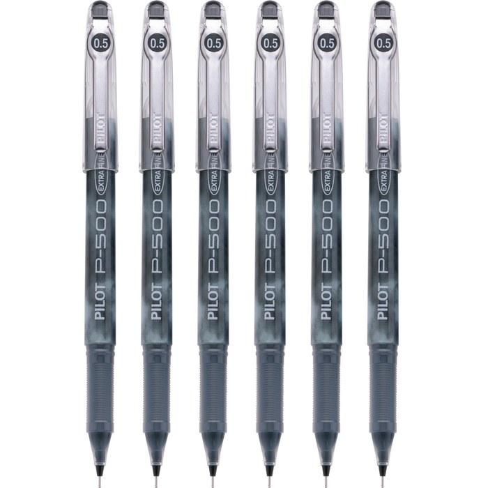 Pilot Precise P-500 Gel Ink Ballpoint Pen, Extra Fine, Black Ink, 6 Count (Pack of 6)