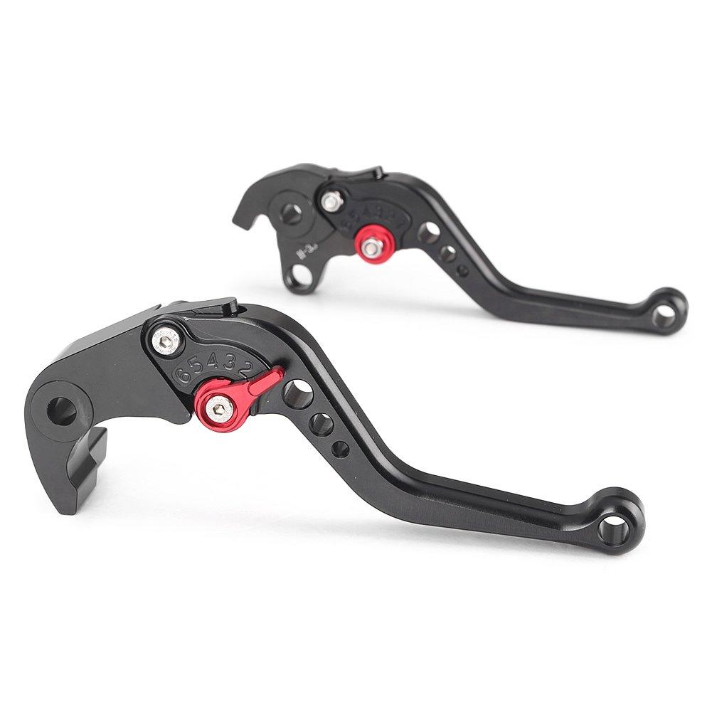 Mallofusa Motorrad Paar Kurze Brems- und Kupplungshebel für Honda CBR1000RR 2004 2005 2006 2007 Schwarz & Rot CNC-Aluminium
