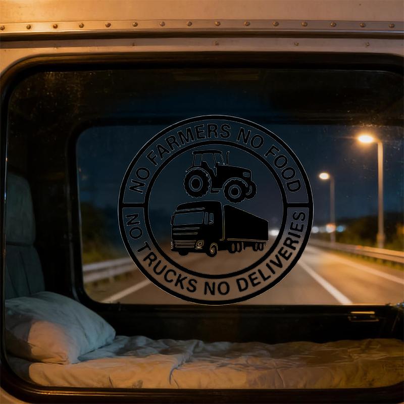 No Farmers No Food No Trucks No Deliveries Vinyl Sticker, Personalized Stickers, Heavy-Duty Weatherproof Car Sticker