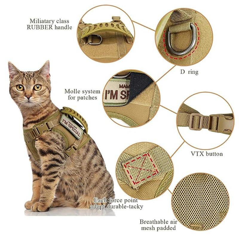 Tactical Cat Chest Strap Vest Type Leash Anti-break-free Adjustable Cat Leash Dog Small Dog Chain