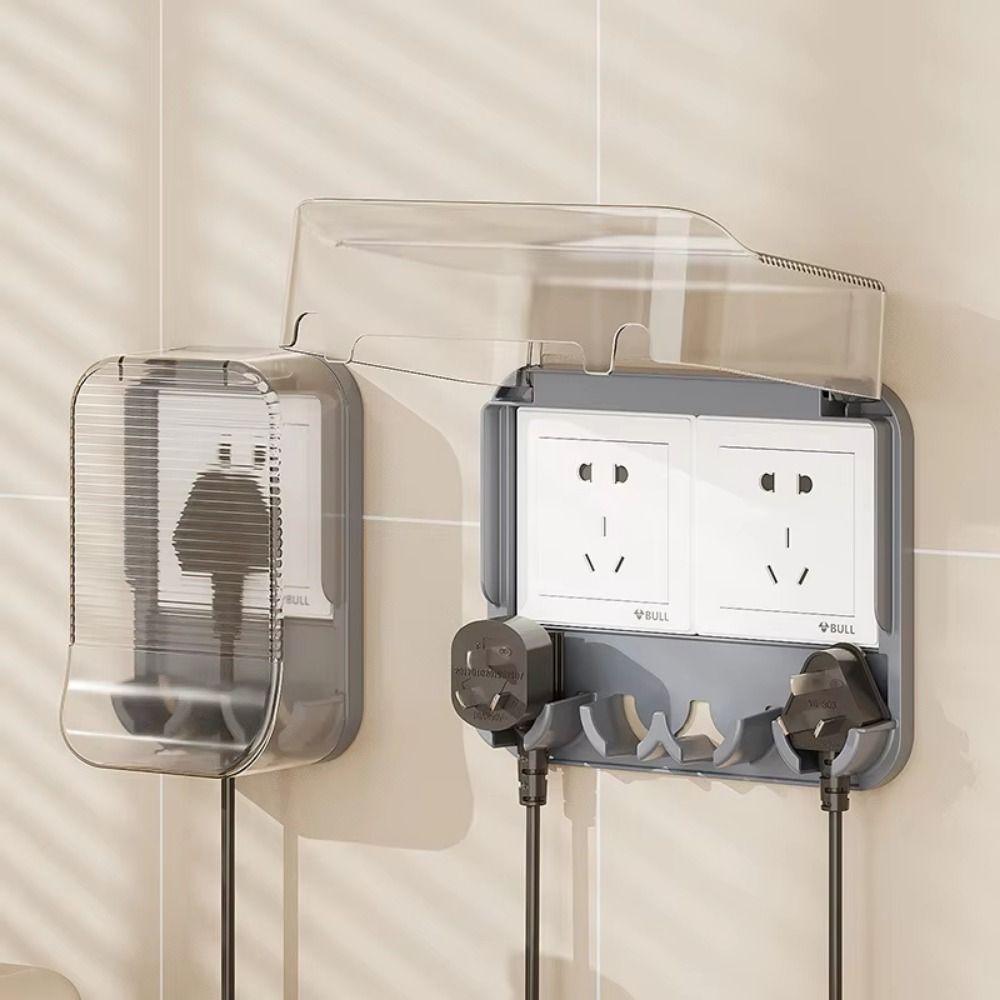 Clear Waterproof Socket Cover Self-Adhesive Socket Safety Protective Cover Household Bathroom