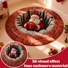Christmas Decorations 3D Rug Xmas-themed Santa Claus Rug Mat Living Mat Room New Round Waterproof Door Bathroom Bedroom Flo E8T5