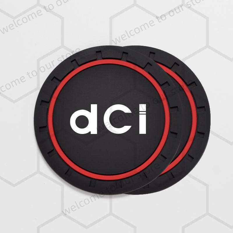2pcs For Dacia Dci Duster Bigster Mcv 2 Dokker Stepway Emblem Car Coaster Water Cup Slot Non-Slip Pad Auto Interior Accessories ZZ28