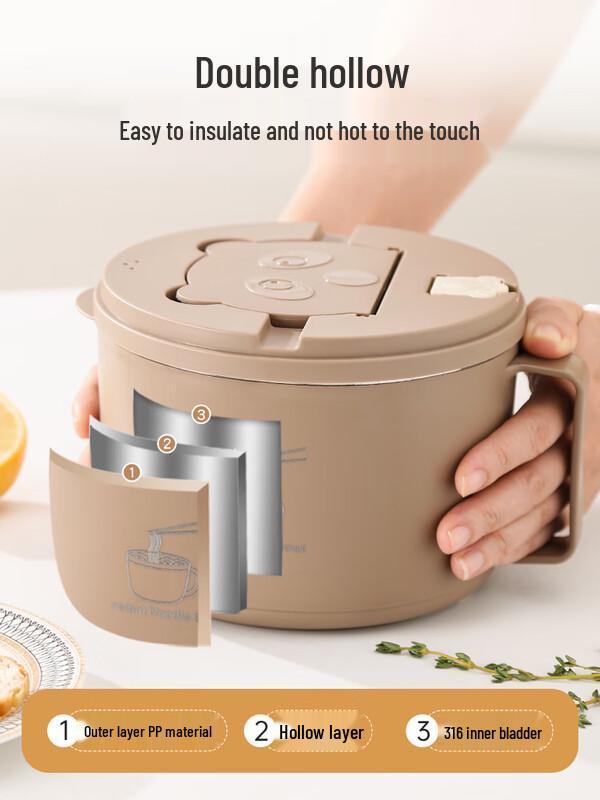 Zhaoran Insulated Stainless Steel Noodle Bowl with Lid