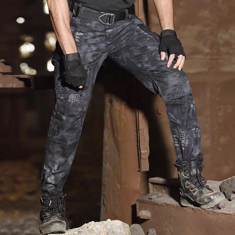 Ανδρικό Τακτικό Παντελόνι Cargo - Μοτίβο Παραλλαγής Τσέπες Ανθεκτικό Ύφασμα Ελαστική Μέση Λειτουργικό Παντελόνι Εξωτερικού Χώρου
