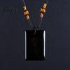 Healing Energy Stone Necklace Natural Crystal Pendant Necklace, with Adjustable Braided Rope, Polished Fake Gemstone Jewelry for Men Women