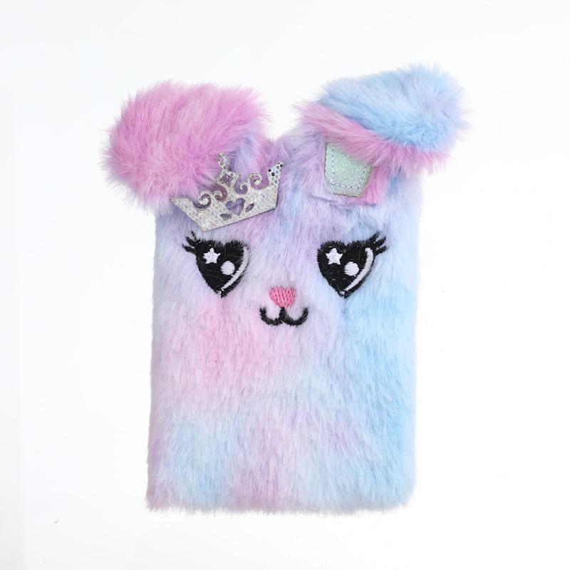 Mini Girly Plush Rabbit Notebook - Portable Diary for Kids