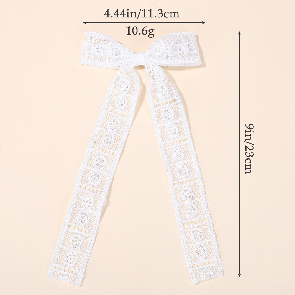 20pcs/set Random Color  Style Elegant Long Tassel Ribbon Bow Lace Hair Clips for Girl Hair Accessories Gift