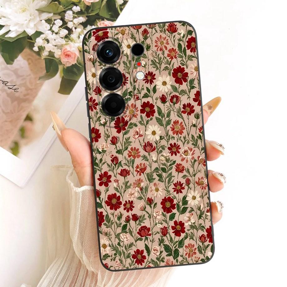 For Tecno Camon 50 4G CN5 Phone Case Floral Daisy Aesthetic Moon Nigth Bow Pattern Funda Soft Matte Silicone Back Cover Canom50