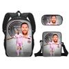 Modern Miami Messi Backpack Set With Breathable Polyester And Lightweight Design For School Use