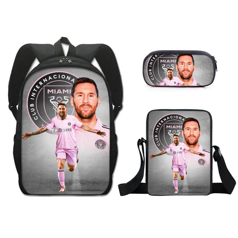 Modern Miami Messi Backpack Set With Breathable Polyester And Lightweight Design For School Use