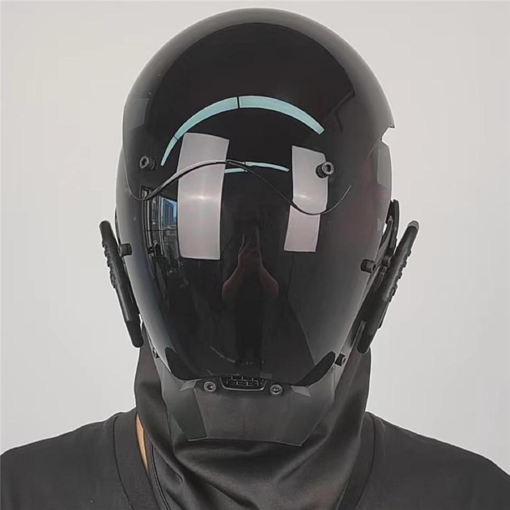 Kybergotický Punkový Helmový Maska pro Muže Motocyklová Futuristická Techwear Maska Cosplay Halloween Party Hudební Doplňky