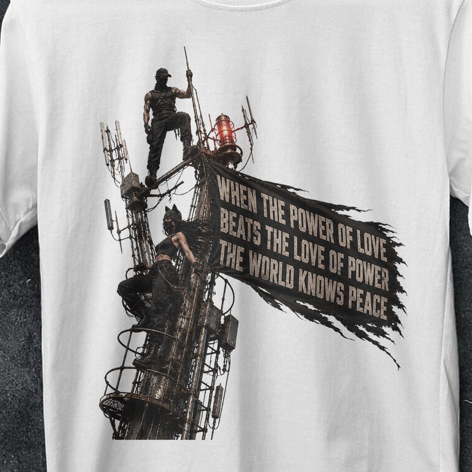 Power Of Love Peace Empire State Building Inspired Tee, Empire State Building Shirt, Nikolau, Angela Nikolau, Ivan Beerkus, love t shirt 3XL